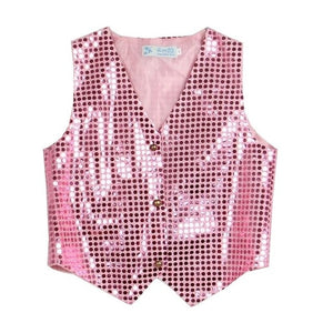 Songyuexia Children Shining Clothes Boys Choir Students Performance Costumes Kids Hip-hop Jazz Dance Sequined Vest Stage Dance